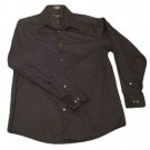 Mens Black CRAZY HORSE Sateen Button Down Shirt 16