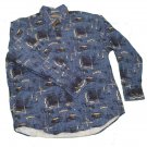 Mens Blue Black Brown MUNSINGWEAR Button Down Shirt Large