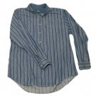 Mens Blue Gray HUNT CLUB Denim Button Down Shirt Large
