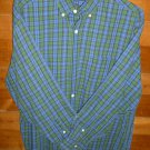 HUNT CLUB  Men's Shirt  Blue Black & Green L Large - Long Sleeve