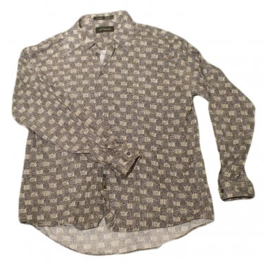 Mens Multi-Color L UOMO Long Sleeve Shirt XL Cotton Blend