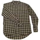 Mens Black Tan Off White BUGLE BOY Button Down Shirt Large