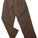 Mens Brown Tan GEORGE Pleated Dress Pants 36 X 28 3/4 Polyester Blend