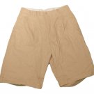 Mens Tan TRUST Pleated Shorts 33