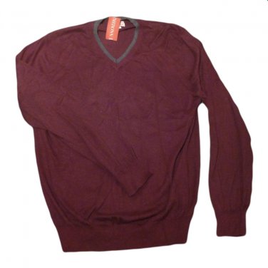 Mens Maroon Gray MERONA Pullover Sweater Large NWT