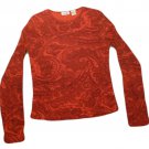 Womens Red Black PAUL HARRIS DESIGN Pullover Blouse Large