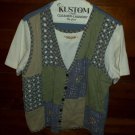 Womens Blue Gray Green ALFRED DUNNER Blouse PM
