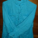 RELATIVITY Women's Blouse Shirt Aqua Blue 1X