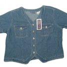 Womens Blue ERICKA & COMPANY Button Front Denim Blouse Medium NWT