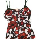 Womens Black Red White CANDIES Pullover Blouse Medium