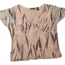 Womens Multi-Color NEW YORK & COMPANY Pullover Blouse XL 100% Nylon