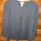 ELISABETH BY LIZ CLAIBORNE WOMENS BLOUSE - BLACK/GRAY - SIZE 14