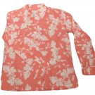 Womens Pink White LIZ CLAIBORNE Button Front Blouse Small