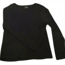 Womens Black CROFT & BARROW Pullover Blouse XL