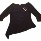 Womens Black RAVE Pullover Blouse XL