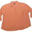 Womens Orange Pink MOUNTAIN LAKE Button Front Blouse 3X
