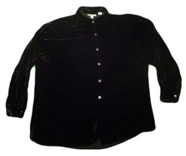 Womens Black ANN TAYLOR Button Front Blouse Large