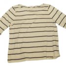 Womens Black Off White LIZ CLAIBORNE Pullover Blouse Large