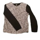 Womens Black Gray Off White MAURICE SASSON Zip Front Blouse Medium
