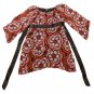 Womens Red Black White AMY BYER Pullover Blouse Large
