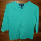 DENIM & CO Women's Blouse Shirt - Green - Size Small - EUC *