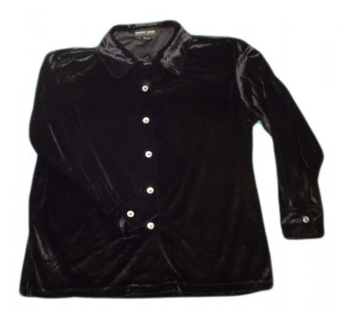 Womens Black ROBERT LOUIS Button Front Blouse Large
