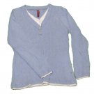 Womens Blue GITANO Long Sleeve Casual Blouse Shirt M