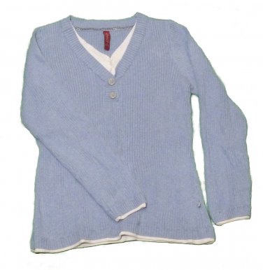 Womens Blue GITANO Long Sleeve Casual Blouse Shirt M