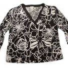 Womens Black White CHICOS Pullover Blouse 2