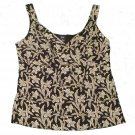 Womens Black Tan GAP Pullover Sleeveless Blouse Medium