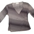 Womens Black Off White IZ BYER Pullover Blouse XL