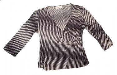 Womens Black Off White IZ BYER Pullover Blouse XL