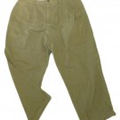 Mens Green DANIEL CREMIEUX Classics Pleated Casual Pants 38 X 26 1/2 100% Cotton