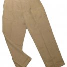 Mens Golden Brown CLAIBORNE Pleated Dress Pants 36 X 29 1/4 Polyester Blend