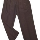 Mens Gray HAGGAR Adj Waist Pleated Dress Pants 34 X 28 3/4 100% Polyester