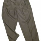 Mens Gray PERRY ELLIS Pleated Dress Pants 38 X 26 1/2 Polyester Blend