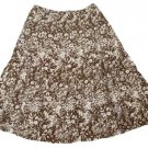 Womens Brown White LIZ CLAIBORNE Casual Skirt 10P