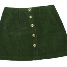Womens Green CENTER AISLE Button Front Corduroy Skirt 11/12