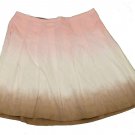 Womens Pink White Brown DAISY FUENTES Pleated Skirt 6P