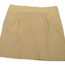 Womens Tan LANDS END Pleated Skirt 14P