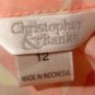 Womens Pink Green Off White CHRISTOPHER & BANKS Skirt 12