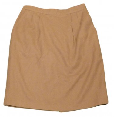 Womens Brown SAG HARBOR Pleated Skirt 14 Solid 100% Wool