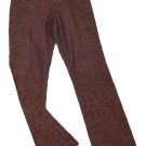 Womens Gray Maroon MESMERIZE Casual Pants 8 X 31 1/2 Cotton Blend