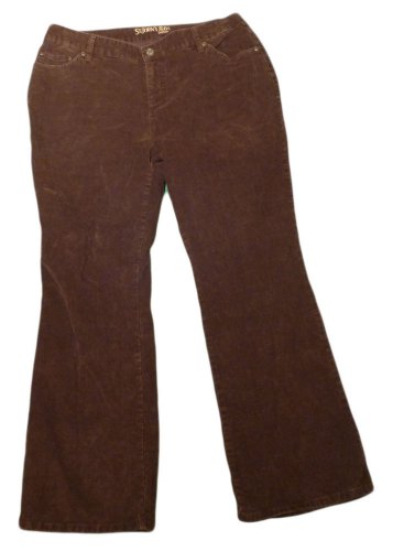 Womens Brown ST JOHNS BAY Boot Cut Corduroy Pants 14P