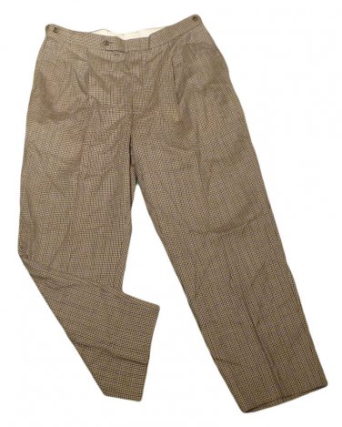 Mens Multi-Color HART SCHAFFNER & MARX Pleated Dress Pants 36 X 27 3/4 100% Wool