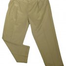 Mens Green ROUNDTREE & YORKE Pleated Adj Waist Pants 48 X 32 100% Polyester