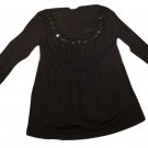 Womens Black AB STUDIO Pullover Blouse Small