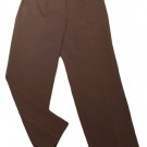 Womens Brown JONES NEW YORK Pleated Dress Pants 8P X 28 1/2 Triacetate Blend