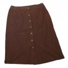 Womens Brown CHRISTOPHER & BANKS Button Front Skirt 6
