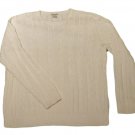Mens Off White ST JOHNS BAY Pullover Sweater Large 100% Cotton